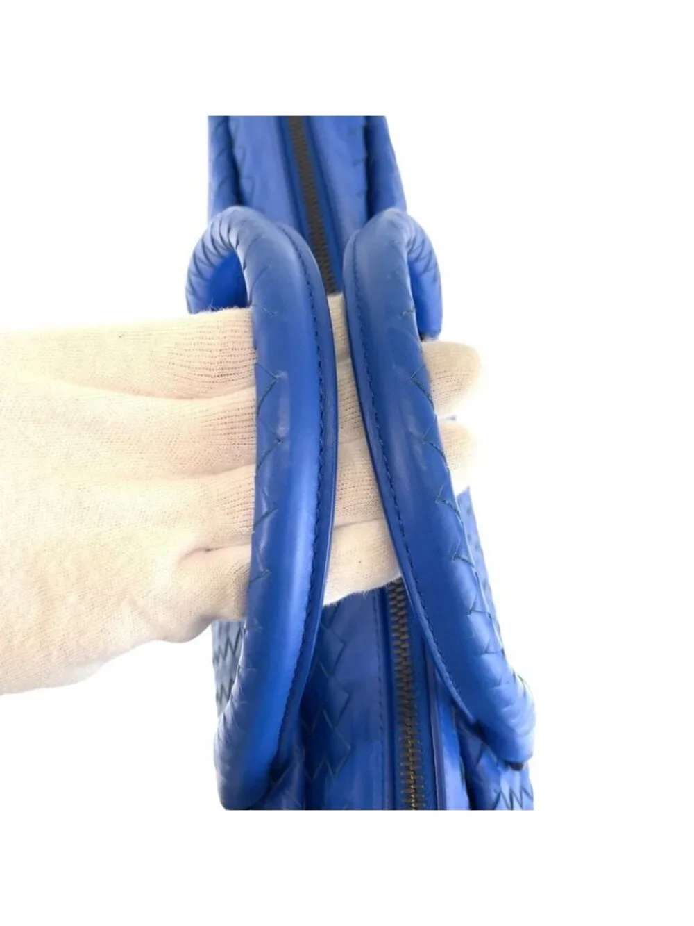Bottega Veneta Intrecciato Blue Leather Business Bag